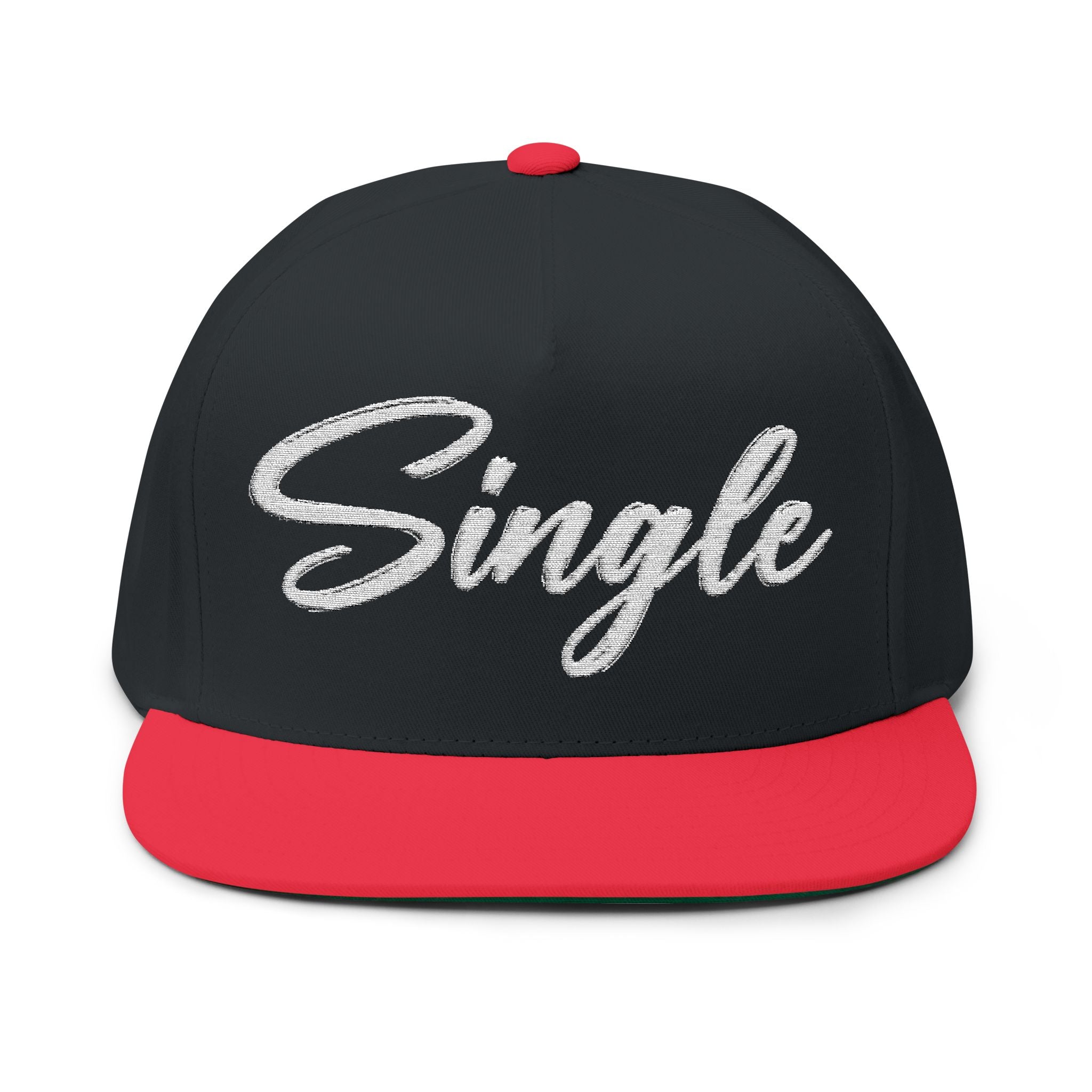 Single Script Embroidered Cap | Flat Bill Snapback