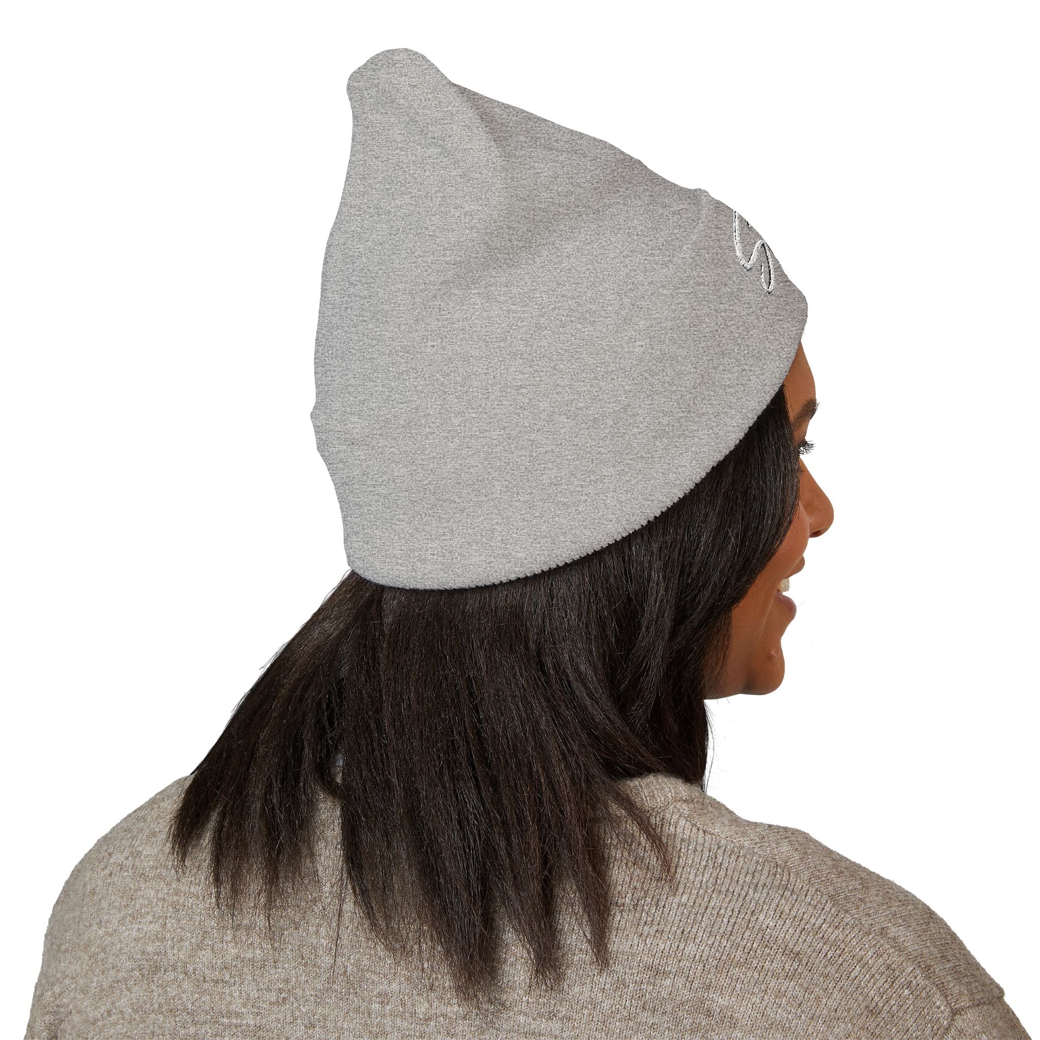 Embroidered Beanie — "Single Even When It's Cold Outside" Knit Cap