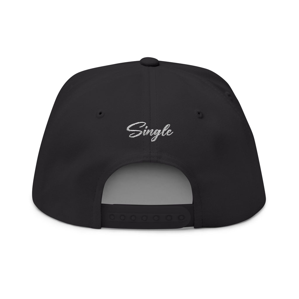 Single Script Embroidered Cap | Flat Bill Snapback