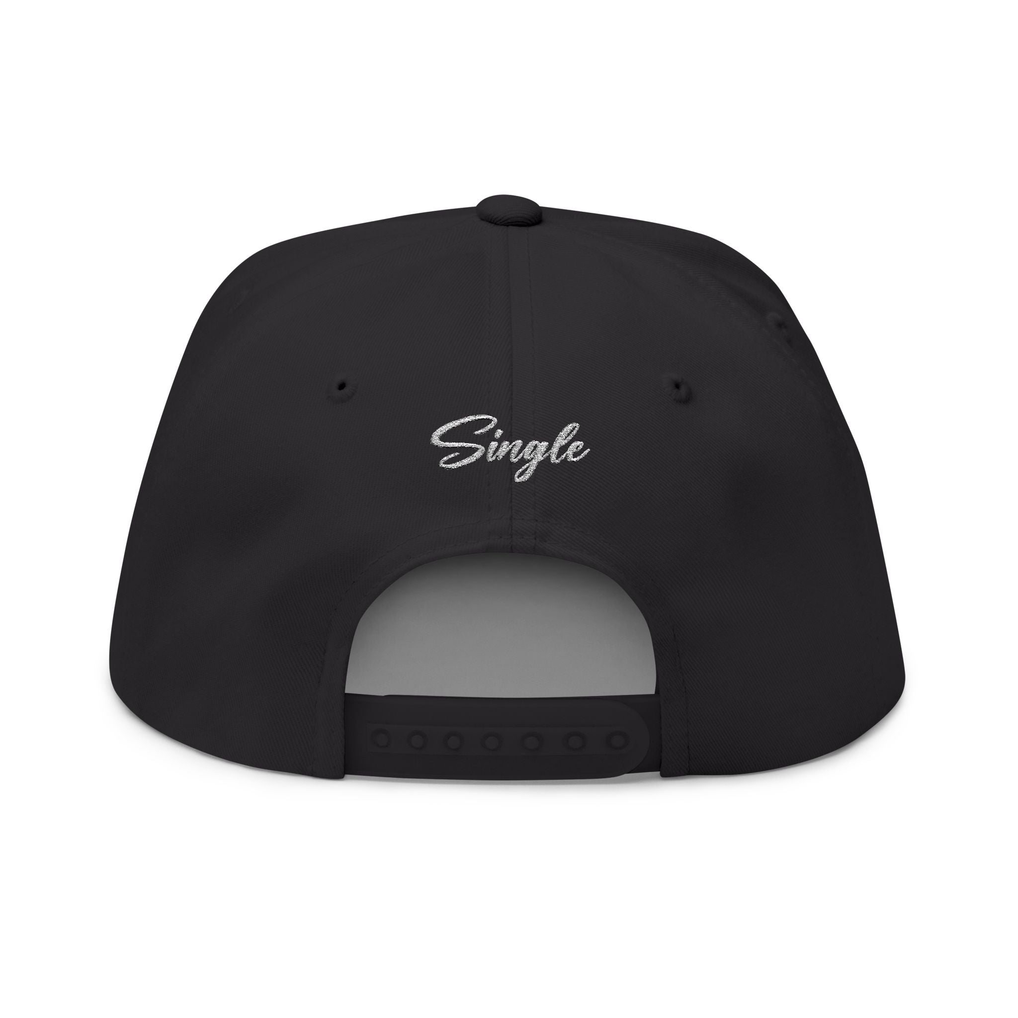 Single Script Embroidered Cap | Flat Bill Snapback