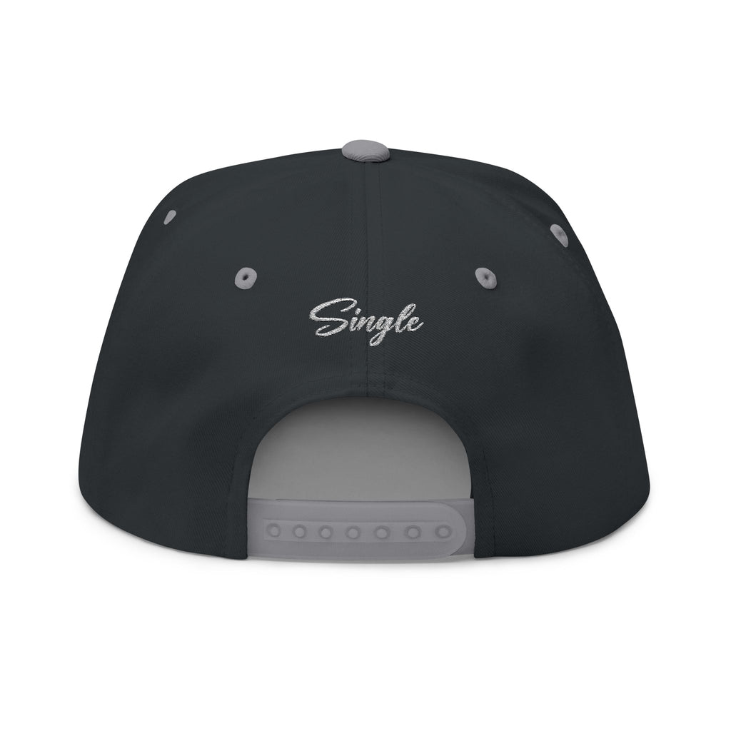 Single Script Embroidered Cap | Flat Bill Snapback