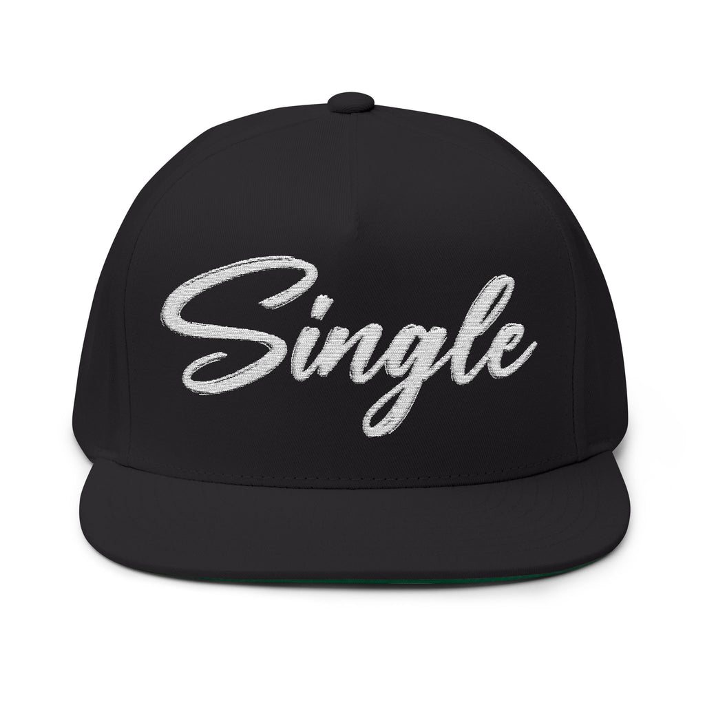 Single Script Embroidered Cap | Flat Bill Snapback