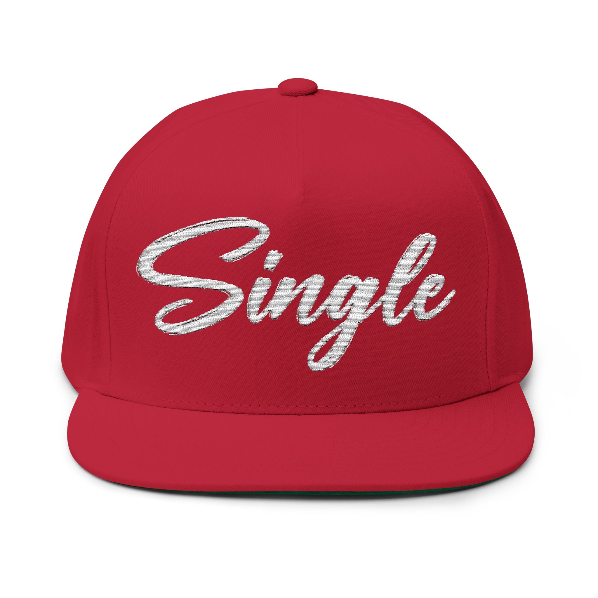 Single Script Embroidered Cap | Flat Bill Snapback