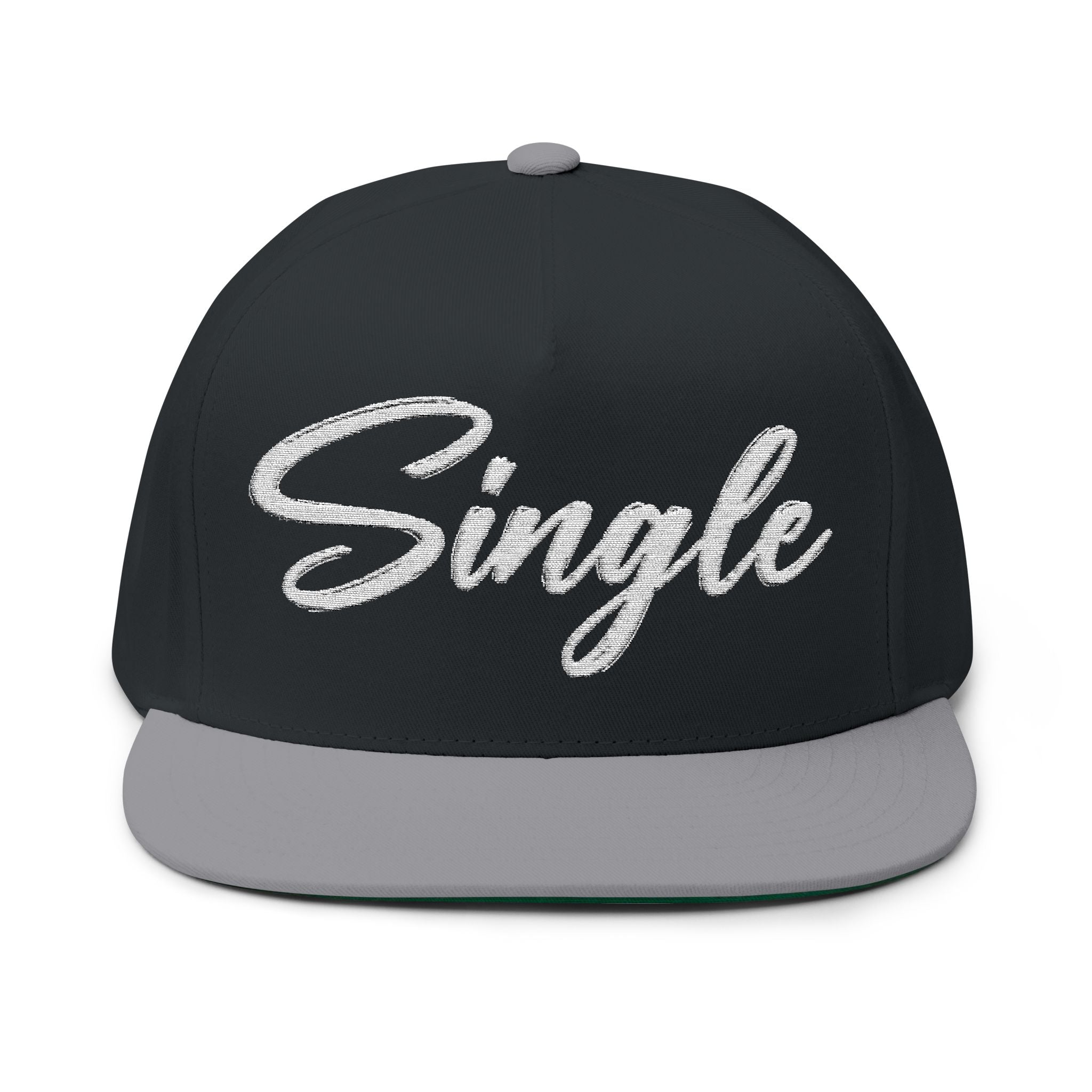 Single Script Embroidered Cap | Flat Bill Snapback