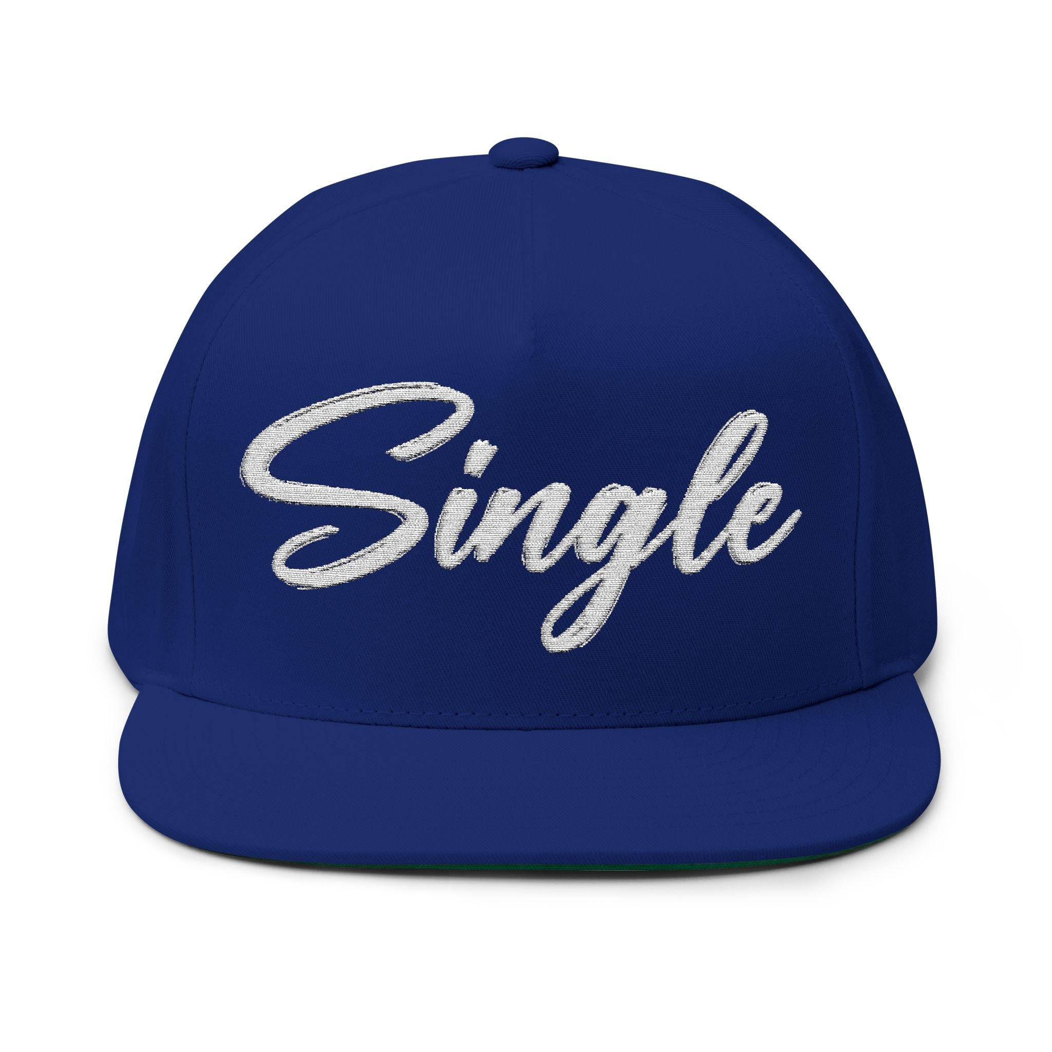 Single Script Embroidered Cap | Flat Bill Snapback