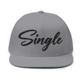 Single Script Embroidered Flat Bill Cap | Black Text Snapback