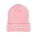 Embroidered Beanie — "Single Even When It's Cold Outside" Knit Cap